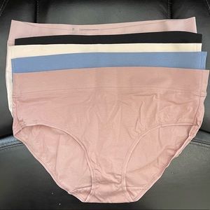 Felina Pima Cotton Wide Waistband Hipster Panties 5-Pack (City Basics)